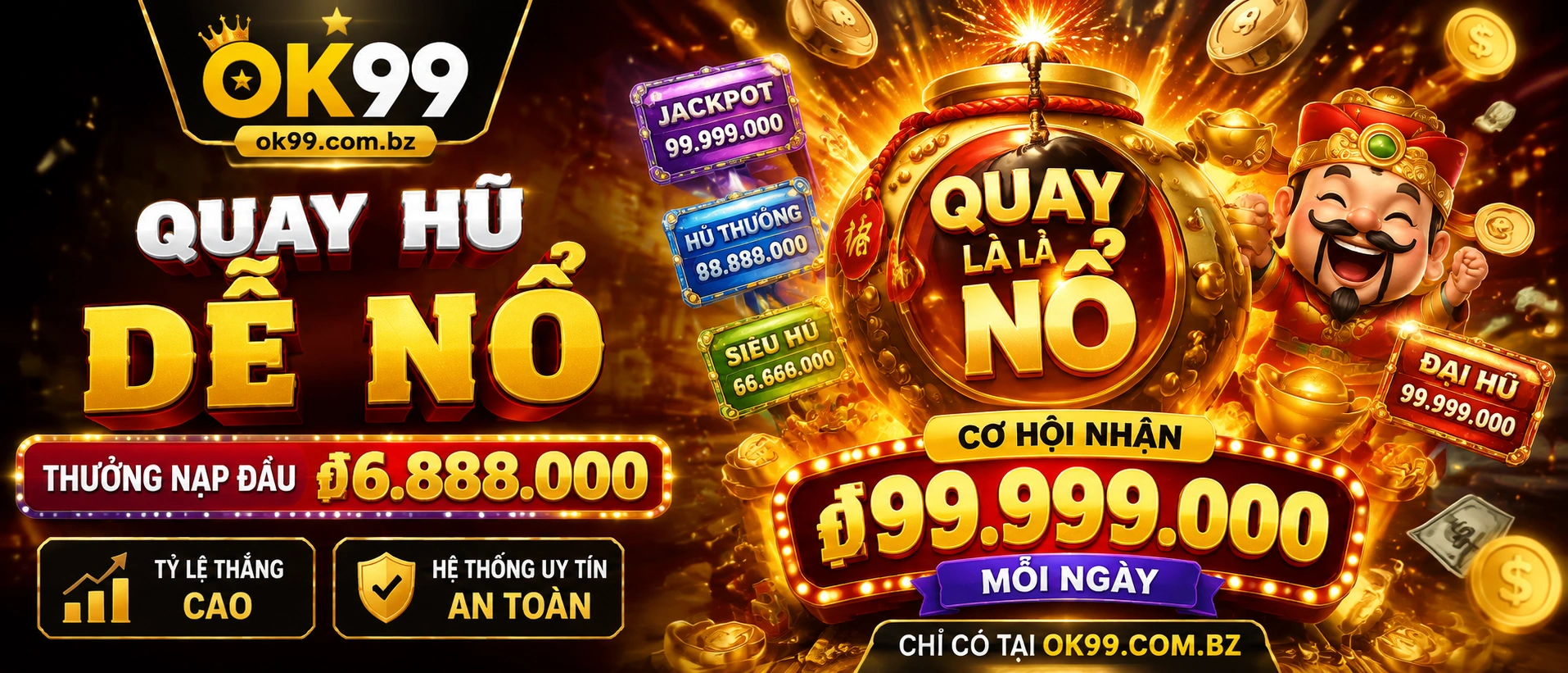 Liên hệ OK99 Casino, Live Casino, Nổ Hũ, Bắn Cá 16 ok99 slot banner 3